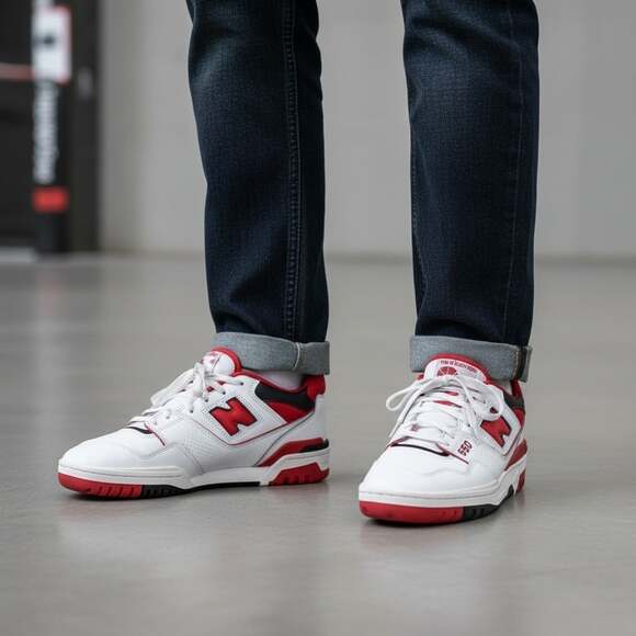 New Balance 550 BB550SE1 Men\'s Size 10.5 White Team Red Sneaker
